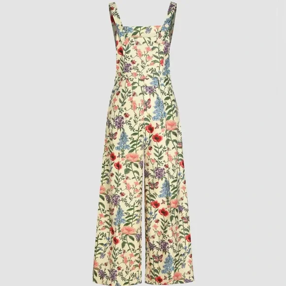 CIDER NWT CORDUROY FLORAL WIDE LEG OVERALLS 1X - Picture 1 of 7